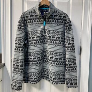 Chubbies Beach Club 1/4 Zip Fleece Allover Nordic Fair Isle Pattern Size Medium
